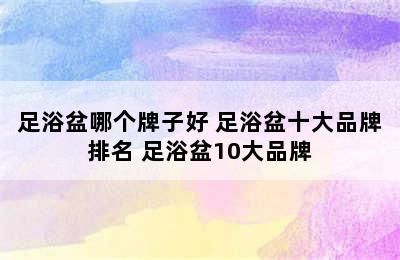 足浴盆哪个牌子好 足浴盆十大品牌排名 足浴盆10大品牌